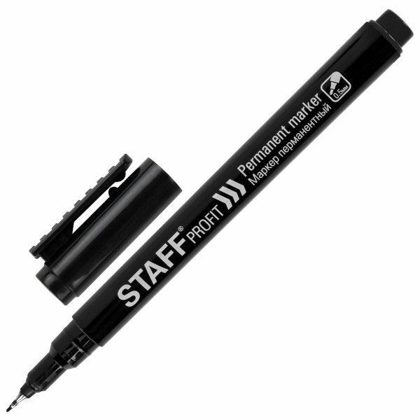 Маркер перманентный НАБОР 4 ЦВЕТА, STAFF "Profit PM-105", тонкий металлический наконечник 0,5 мм, 152173 - Маркеры перманентные