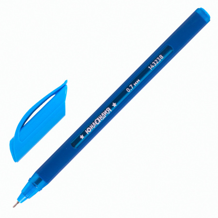 Ручка шариковая масляная ЮНЛАНДИЯ "Трехгранная серия", СИНЯЯ, корпус ассорти, 0,7 мм, линия письма 0,35 мм, 143238 - Ручки шариковые неавтоматические