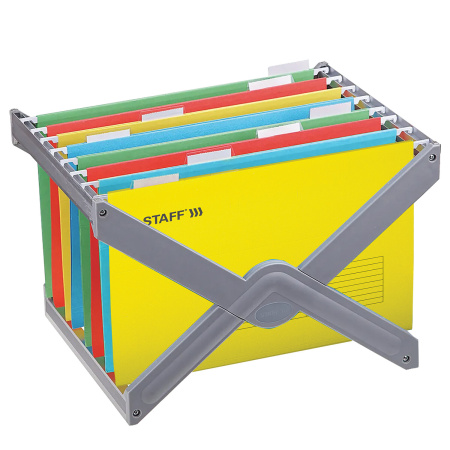 Подвесные папки A4/Foolscap (404х240 мм) до 80 л., КОМПЛЕКТ 10 шт., желтые, картон, STAFF, 270935 - Подвесные папки Foolscap