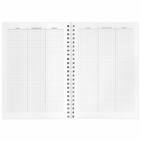 Тетрадь-словарь для записи иностранных слов А5 48 л., гребень, клетка, BRAUBERG, 403563 - Тетради предметные