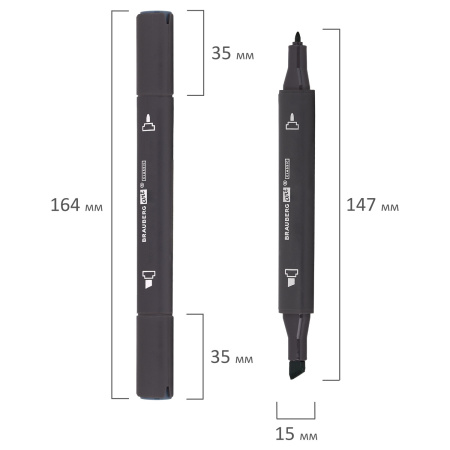 Маркер для скетчинга двусторонний 1 мм - 6 мм BRAUBERG ART CLASSIC, СЕРО-ГОЛУБОЙ 9 (BG09), 151882 - Скетчмаркеры поштучно