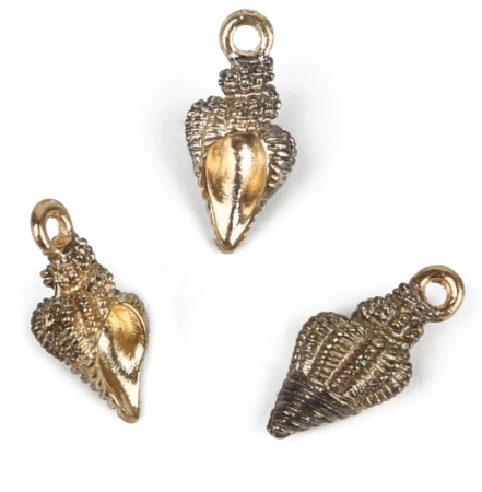 Металлическая подвеска "Ракушка" черная, размер 10*20 мм, 4 шт