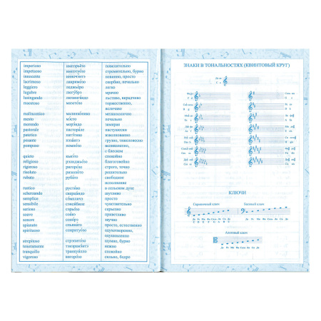 Дневник для музыкальной школы 140х210 мм, 48 л., твердый, BRAUBERG, выборочный лак, справочный материал, "Корнет", 104977 - Дневники для музыкальной школы