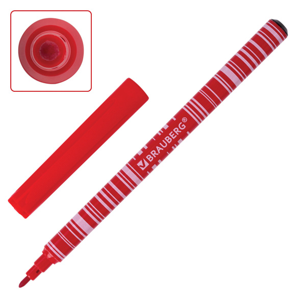 Фломастеры BRAUBERG "PREMIUM", 12 цветов, КОРПУС С ПЕЧАТЬЮ, вентилируемый колпачок, ПВХ-упаковка с европодвесом, 151942 - Фломастеры классические