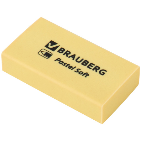 Ластики BRAUBERG PASTEL SOFT, размер ластика 45х25х10 мм, экологичный ПВХ, 1 шт, 271340 - Ластики классические