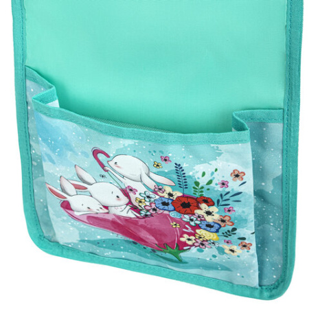 Кармашки-органайзер в шкафчик для детского сада ЮНЛАНДИЯ, 5 карманов, 21х68 см, "Bunnies", 271429 - Кармашки в шкафчик для детского сада