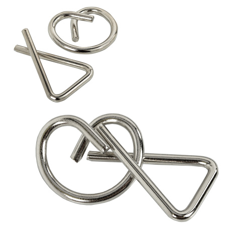 Головоломки металлические большие ЗОЛОТАЯ СКАЗКА, набор 16 штук, разные уровни сложности, 664928 - Игрушки развивающие