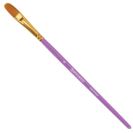 Кисти синтетика BRAUBERG, НАБОР 10 шт., фиолетовые (Круглые; Овальные; Плоские; Лайнеры), 201029 - Кисти для рисования