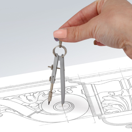 Готовальня BRAUBERG "Klasse", 7 предметов: циркуль+кронциркуль, рейсфедер + держатель, 2 вставки, грифель, 210344 - Циркули и готовальни