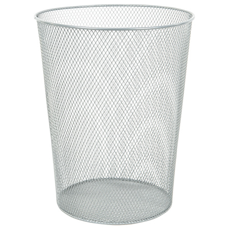 Корзина для бумаг, 9 л, металлическая, серебристая, BRAUBERG "Germanium", 231959