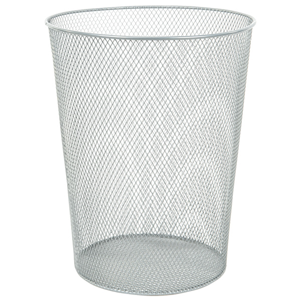 Корзина для бумаг, 9 л, металлическая, серебристая, BRAUBERG "Germanium", 231959
