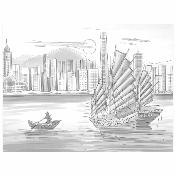 Холст на картоне с контуром BRAUBERG ART CLASSIC "ПАРУСА", 30х40см, грунтованный, хлопок, 191545 - Холсты