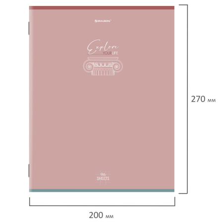 Тетради КОМПЛЕКТ 3 шт. А4, 96 л., BRAUBERG скоба, клетка, глянцевый лак, "Pastel", 404388 - Тетради формата А4