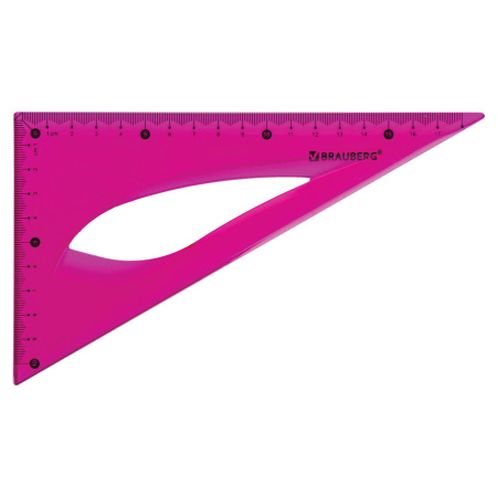Треугольник 30х18 см гибкий BRAUBERG "FLEX", пластиковый, ассорти, европодвес, 210677 - Треугольники