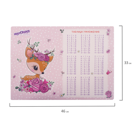 Настольное покрытие ЮНЛАНДИЯ, А3+, пластик, 46x33 см, "Fawn", 270395 - Коврики настольные детские