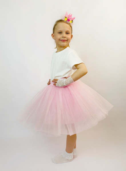 Юбка нарядная из фатина нежно-розовая - Юбки