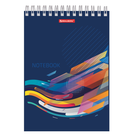 Блокнот А5 146х205 мм, 60 л., гребень, картон, жесткая подложка, клетка, BRAUBERG, "На волне успеха", 129813 - Блокноты