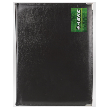 Папка адресная из кожзама без надписи, формат А4, 33х25х2 см, черная - Папки адресные
