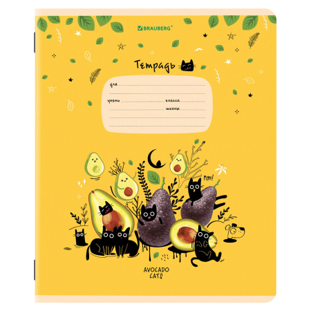 Тетради 12 л. КОМПЛЕКТ 10 шт. BRAUBERG, клетка, обложка картон, FRUITS AND ANIMALS, 106664 - Тетради 12-24 листов