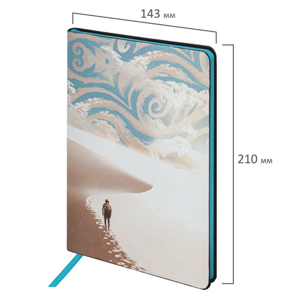 Блокнот А5 (143x210 мм), BRAUBERG VISTA "Desert", под кожу, гибкий, 80 л., 112088 - Бизнес-блокноты и бизнес-тетради