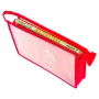 Папка для тетрадей А5 ПИФАГОР, пластик, молния сверху, прозрачная, красная, 228220 - Папки для тетрадей и уроков труда