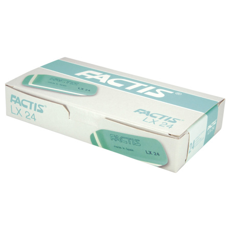 Ластик FACTIS LX 24 (Испания), 55х20х12 мм, зеленый, прямоугольный, скошенные края, мягкий, CPFLX24 - Ластики классические