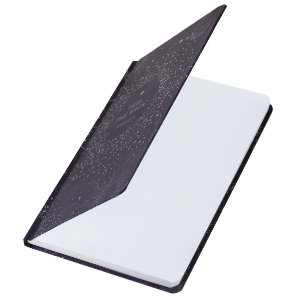 Ежедневник недатированный с резинкой А5 (145х203 мм), BRAUBERG, твердый, фольга, 128 л., "Stars", 114566 - Ежедневники с твердой обложкой