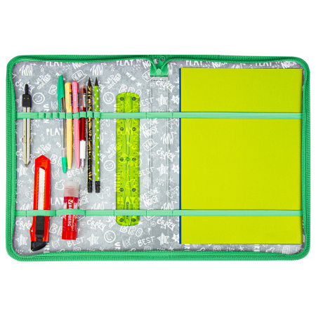 Папка для труда на молнии BRAUBERG А4 с ручкой, 1 отделение, органайзер, "Galaxy", 270995 - Папки для тетрадей и уроков труда