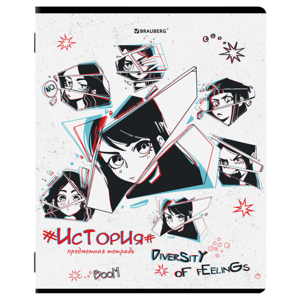 Тетрадь предметная "ANIME" 48 л., глянцевый УФ-лак, ИСТОРИЯ, клетка, BRAUBERG, 1 шт, 404539 - Тетради предметные