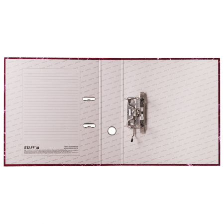Папка-регистратор STAFF "Basic" БЮДЖЕТ с мраморным покрытием, 70 мм, без уголка, красная, 229619 - Папки-регистраторы с арочным механизмом