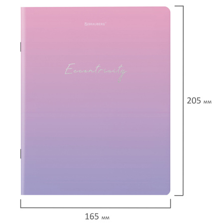 Тетрадь А5, 48 л., BRAUBERG скоба, клетка, SoftTouch, фольга, "Inspiration", 1 шт, 404399 - Тетради 40-48 листов