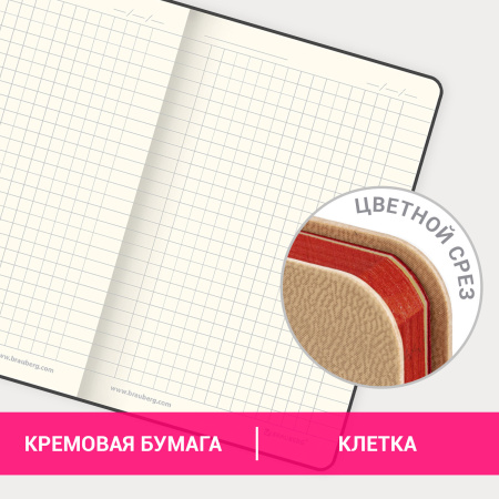 Блокнот МАЛЫЙ ФОРМАТ (100x150 мм) А6, BRAUBERG "Metropolis Mix", под кожу, 80 л., клетка, бежевый, 113331 - Бизнес-блокноты и бизнес-тетради