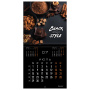 Календарь настенный перекидной на 2024 г., BRAUBERG, 12 листов, 29х29 см, "Black Style", 115314 - Календари настенные