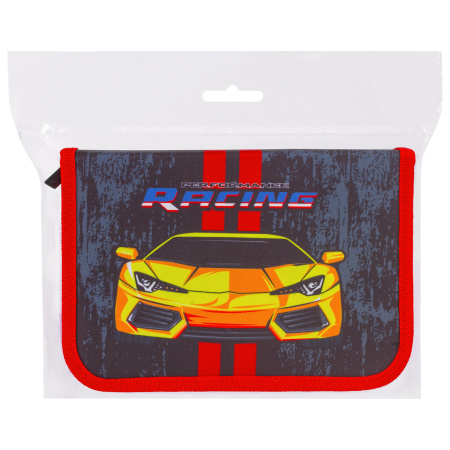 Пенал BRAUBERG с наполнением, 1 отделение, 1 откидная планка, 24 предмета, 21х14 см, "Yellow car", 229292 - Пеналы с наполнением