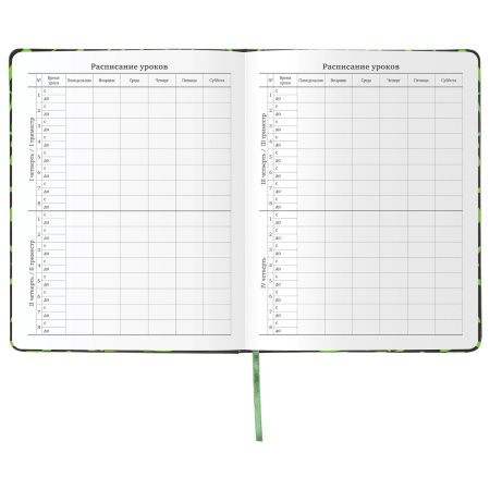 Дневник 1-11 класс 48 л., кожзам (твердая с поролоном), флуоресцентный, BRAUBERG, "ШРИФТ", 105983 - Дневники для старших классов