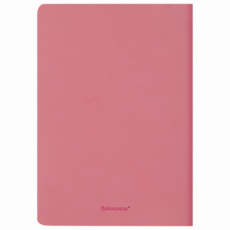 Тетрадь 60 л. в линию обложка кожзам SoftTouch, сшивка, B5 (179х250мм), РОЗОВЫЙ, BRAUBERG RAINBOW, 403885 - Тетради более 60 листов