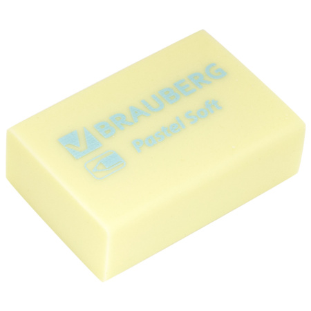 Ластики BRAUBERG "Pastel Soft" НАБОР 12 шт., размер ластика 31х20х10 мм, экологичный ПВХ, 229598 - Ластики классические