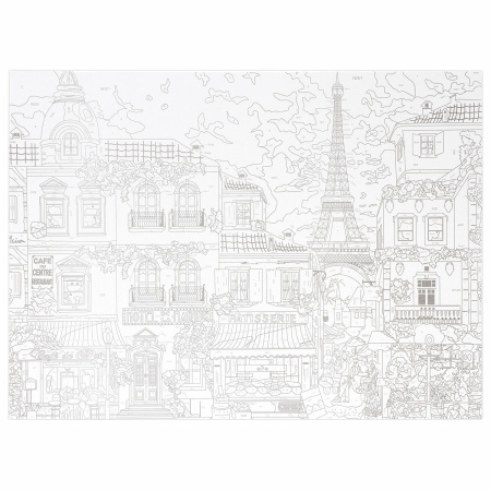 Картина по номерам А3, ОСТРОВ СОКРОВИЩ "Парижский пейзаж", акриловые краски, картон, 2 кисти, 663253 - Картины по номерам