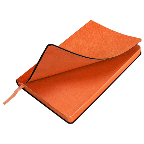 Ежедневник недатированный А5 (138х213 мм) BRAUBERG "Stylish", кожзам, гибкий, 160 л., оранжевый, 111864 - Ежедневники с покрытием "под кожу и ткань"