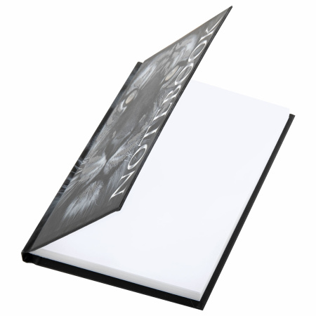 Блокнот МАЛЫЙ ФОРМАТ 110х147 мм А6, 80 л., ламинированная обложка, выборочный лак, клетка, BRAUBERG, "Тигровый", 123244 - Блокноты в книжном переплете