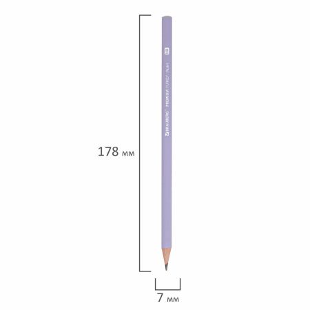Карандаш чернографитный BRAUBERG "PREMIUM TURKEY", 1 шт., "Pastel", НВ, ассорти, дисплей - Карандаши чернографитные