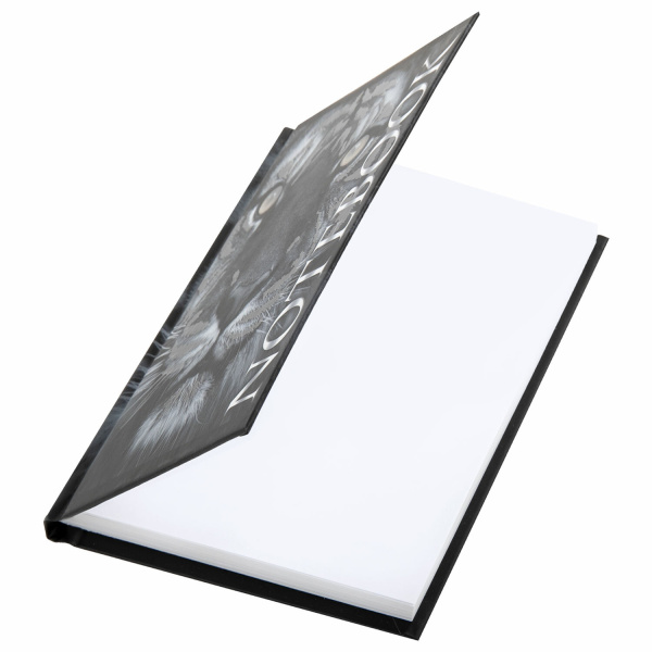 Блокнот МАЛЫЙ ФОРМАТ 110х147 мм А6, 80 л., ламинированная обложка, выборочный лак, клетка, BRAUBERG, "Тигровый", 123244 - Блокноты в книжном переплете