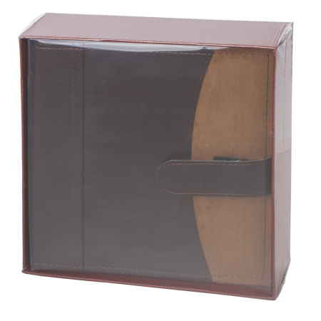 Фотоальбом BRAUBERG на 200 фото 10х15 см, под гладкую кожу, бумажные страницы, застежка, темно-коричневый, 390479 - Фотоальбомы