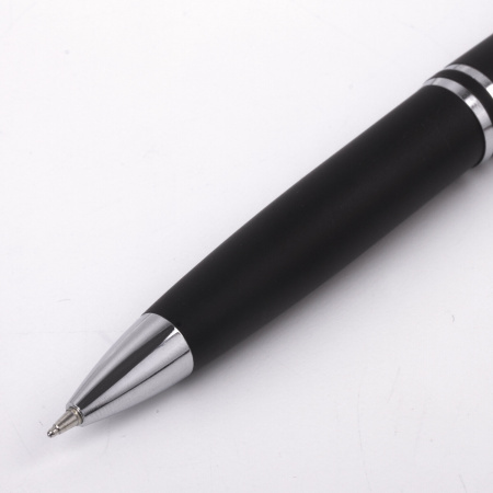 Набор ручек подарочных BRAUBERG Duetto, СИНИЕ, 2 шт: шариковая, перьевая, черный с хромированными деталями, 143478 - Ручки бизнес-класса