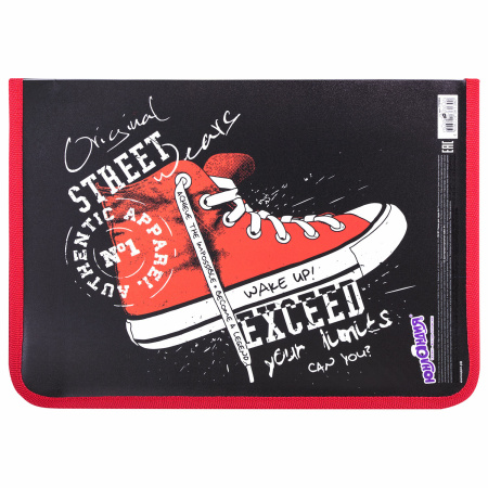 Папка для труда на молнии ЮНЛАНДИЯ А4, 1 отделение, откидная планка, органайзер, "Original", 270985 - Папки для тетрадей и уроков труда