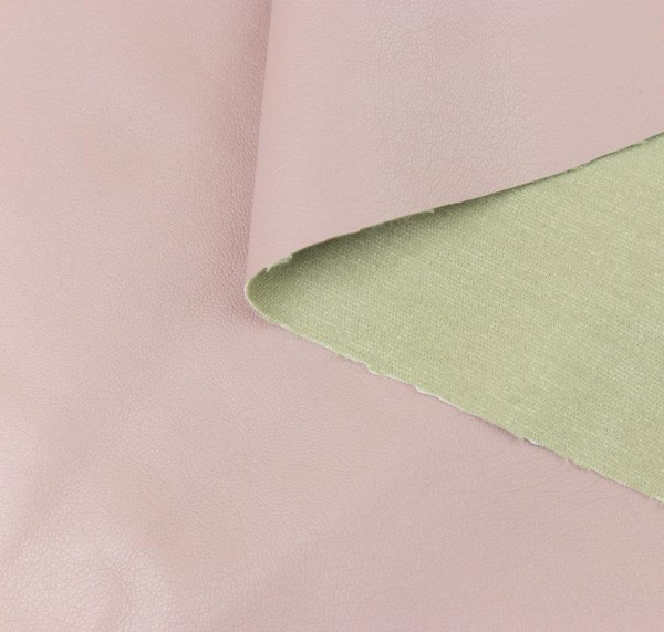 Эко-кожа на вискозной основе, цвет пепельно-розовый, 25*70 см, плотность 310 гр - Кожзам и экокожа