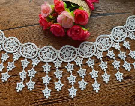 Кружево "Звезды", ширина 8,7 см, цвет Ivory (45 см)
