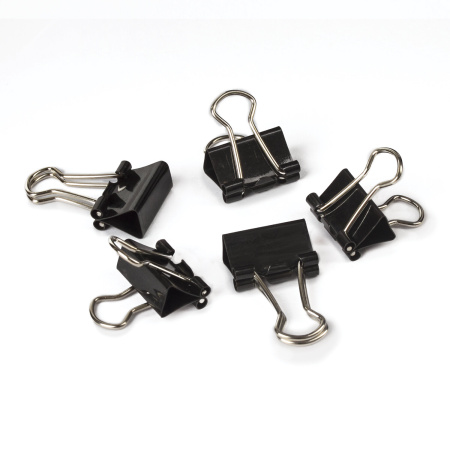 Зажимы для бумаг STAFF "EVERYDAY", КОМПЛЕКТ 12 шт., 15 мм, на 45 листов, черные, картонная коробка, 229049 - Зажимы для бумаг