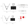 Набор STAFF "Profit", зажимы 19 и 25 мм по 6 шт., скрепки 28 мм/60 шт., 50 мм/30 шт., кнопки-гвоздики 50 шт., блистер, 226255 - Наборы канцелярских мелочей