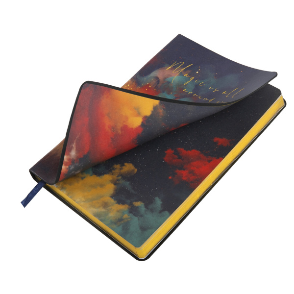 Ежедневник недатированный А5 (138х213 мм), BRAUBERG VISTA, под кожу, гибкий, 136 л., "Sky boat", 112042 - Ежедневники с покрытием "под кожу и ткань"